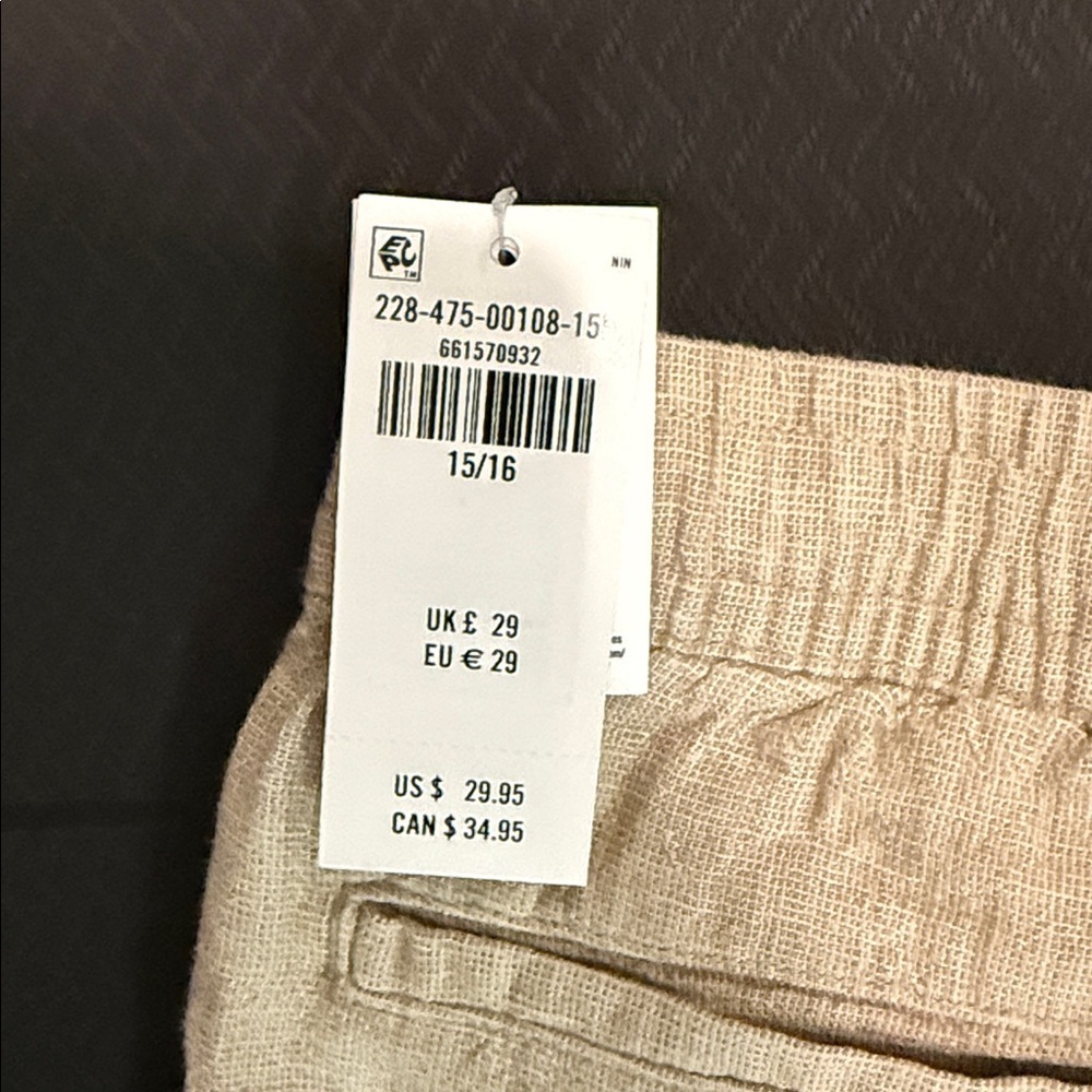 NWT Boys Abercrombie Kids Linen Shirts, Above the knee, size 15/16, khaki - Picture 3 of 3